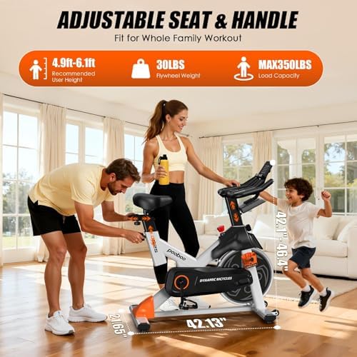 Stationary Exercise Bike for home, Magnetic Resistance, Silence & Smart App