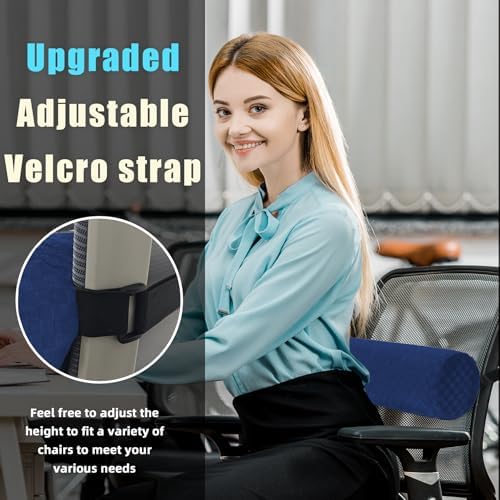 Coeyese Lumbar Roll Pillow for Lower Back Support, Dark Blue, 15*4.3''