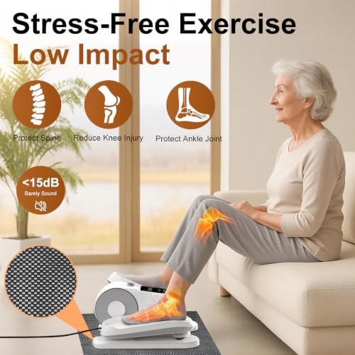 Under Desk Elliptical for Office Pedal Exerciser Electric 12-Speeds