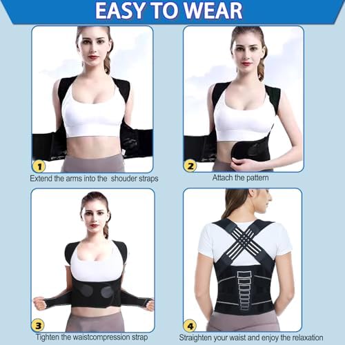 Back Posture Corrector Brace for Kyphosis, Scoliosis, and Slouching, Adjustable Spine Straightener with Lumbar Support, Unisex, for Men and Women