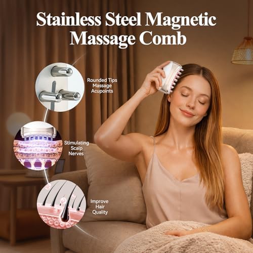 ANLAN 2-in-1 Electric Heated Gua Sha Tool & Scalp Massage Comb，Red Light