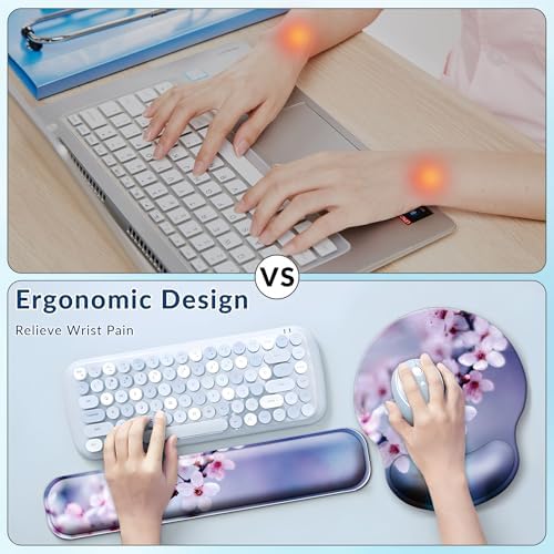 Desk Mat Set Keyboard and Mouse Pad with Wrist Rest Support
