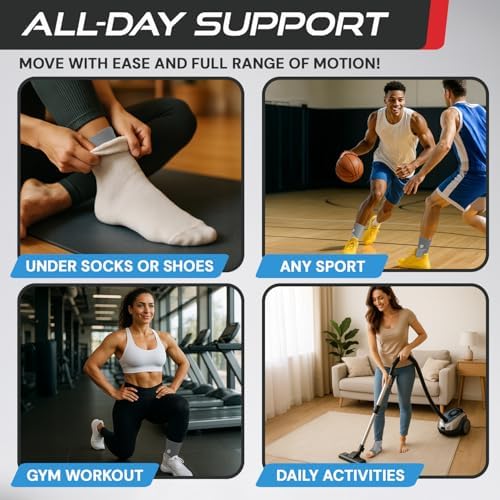 Sleeve Stars Ankle Brace Men & Women Support (Pair/M:10"-12"/Gray)