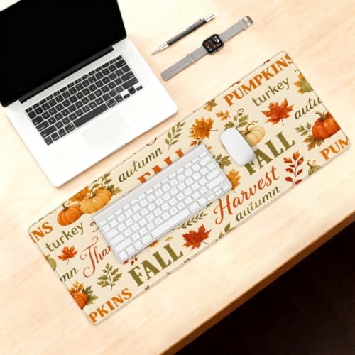 Fall Autumn Large Mouse Pad Non-Slip Rubber Long Gaming Desk Mat