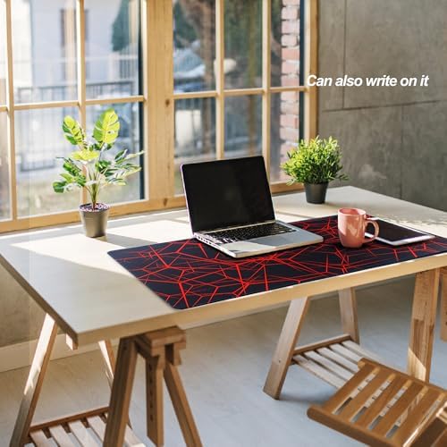 Large Mouse Pad,Non-Slip Rubber Base,[27.5x11.8IN] Computer Desk Mat for PC, Mac, Laptop - Stitched Edges and Smooth Surface for Office, Home, Work-70x30 Redline