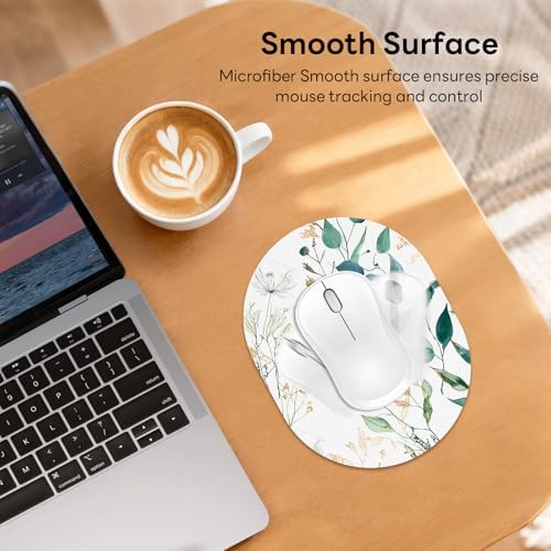 Oval Mouse Pad 6x8in Non-Slip for Laptop,Leaves
