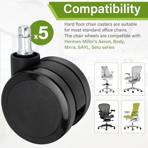 2.5-Inch Office Chair Casters Fit for Herman Miller& Most Office Chair