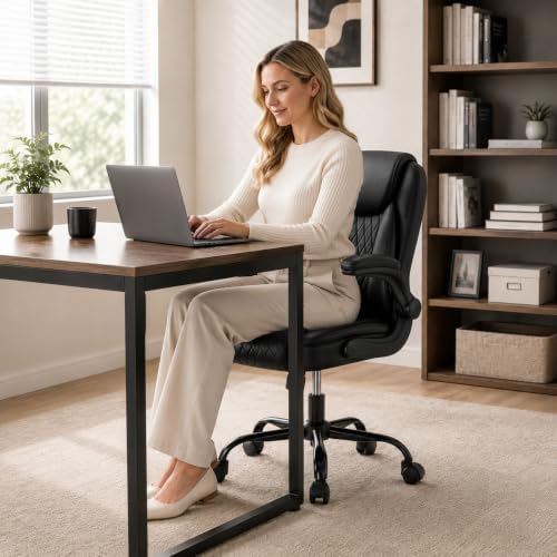 GTPLAYER Office Executive Chair with Flip-up Arms, Ink Black
