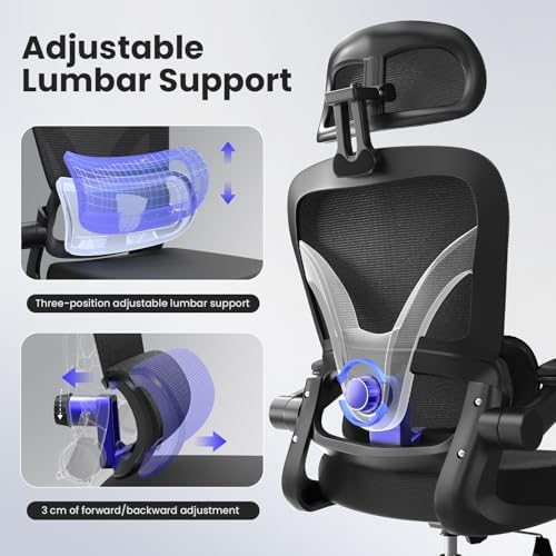 Bigzzia Ergonomic Office Chair with Lumbar Support - High Back Desk Chair
