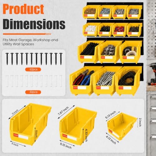 14pc Wall-Mounted Organizer V1 V2 V3 Master Combo Set Yellow