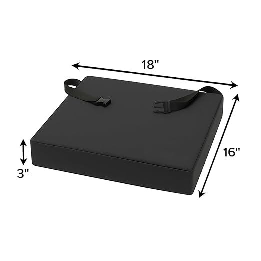 Secure Safety Solutions Wheelchair Gel Cushion with Safety Attachment Strap, 18x16x3 Inch - Gel & Foam Orthopedic Chair Pad - Decubitus Ulcer & Sciatica Pain Pressure Relief & Comfort for Seniors