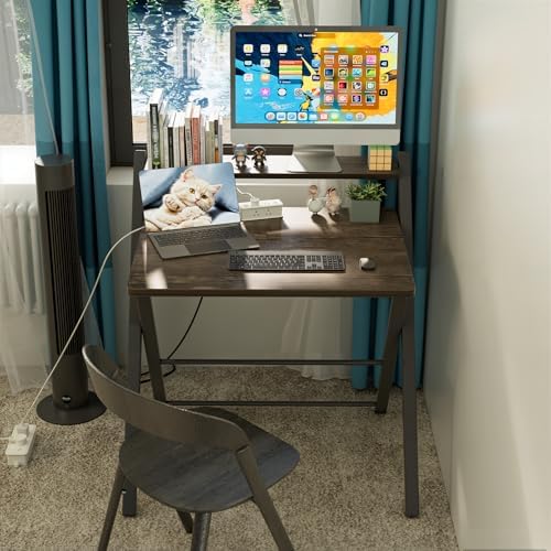 GreenForest Folding Desk No Assembly, Sturdy Computer Desk for Small Spaces