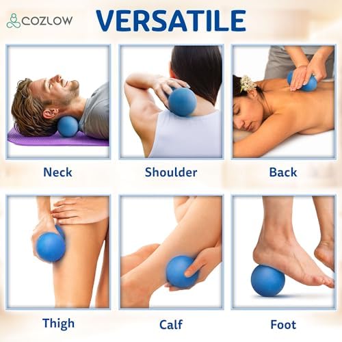 Peanut Massage Ball - Solid TPE - Deep Tissue Pain Relief - Blazing Blue
