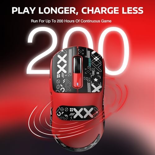 ATTACK SHARK X3 49g Ultra-Lightweight Wireless Gaming Mouse, Red&Tape