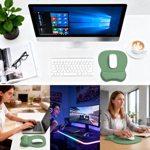 EooCoo Ergonomic Mouse Pad with Wrist Rest, Memory Foam Support Mousepad