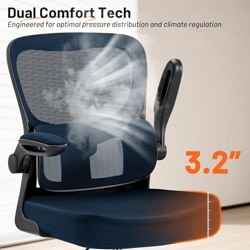 AreShark Drafting Chair - Ergonomic Tall Office Chair with Lumbar Support and Flip-up Armrests - High Standing Desk Chair Breathable Mesh with Adjustable Footrest Ring and Height for Home Office