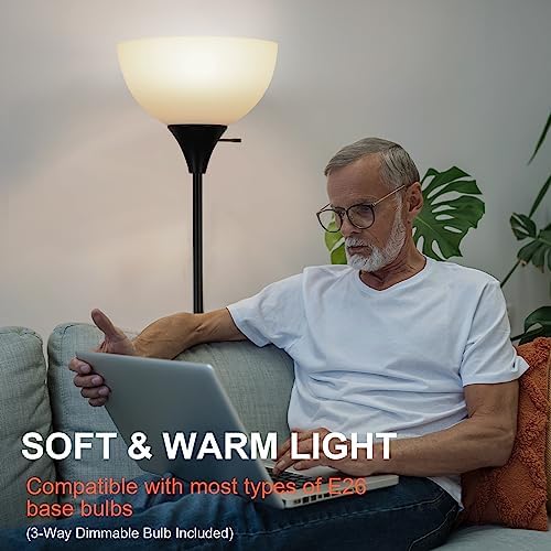 LALISU Floor Lamp, Dimmable Standing Lamp, 3 Ways Brightness Led Floor Lamp