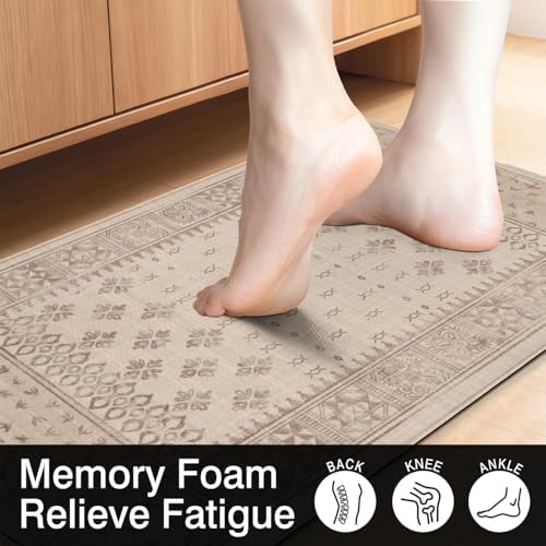 Kitchen Anti-Fatigue Mat, 2PCs, 17.3"x47"+17.3"x29", 0.4" Thick