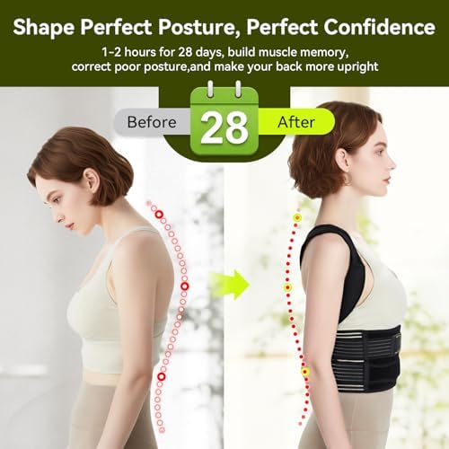 Posture Corrector for Women and Men, Adjustable Full Back Brace Support