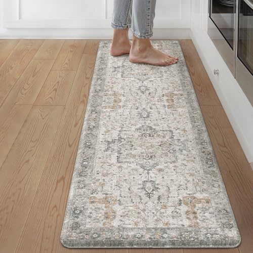GENIMO Anti Fatigue Kitchen Mats for Floor 17"X59", Runner Rug,GrayTaupe