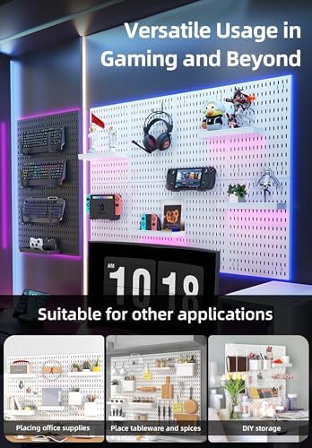 Pegboard Wall Organizer Kit, Modular Storage System, White
