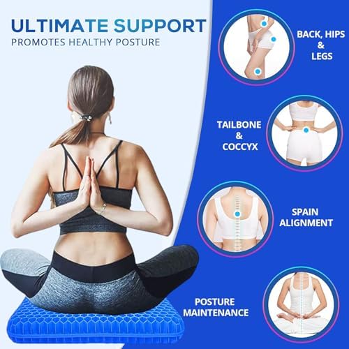2" Extra Thick Gel Seat Cushion for Long Sitting Pressure Relief