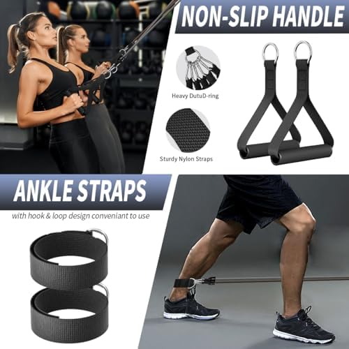 WHATAFIT Resistance Bands with Handles, 150 lb Exercise Bands Set