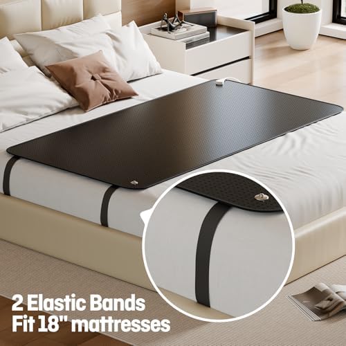 Grounding Mat for Bed King, Premium Conductive Grounding Mat with 15ft Grounding Cord, Breathable & Non-Slip Grounding Mattress Pad for Sleeping, 27 * 78Inch