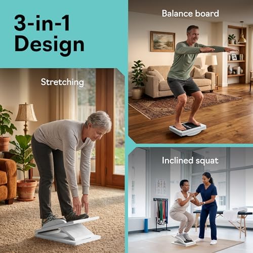 Slant Boards for Exercise, Wooden Slant Board, Calf Stretch Board with 7 Incline Angles, Velour Board, Balance Board & Calf Stretcher, Portable Incline Board for Physical Therapy, Ankle Mobility, Heel & Knees