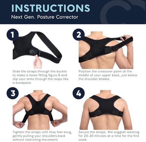 Copper Compression Back Brace Posture Corrector for Women and Men. Copper Infused Shoulder Straightener, Adjustable Upper Back Support for Relief, Scoliosis, Hunchback, Hump, Thoracic, Spine, Pain