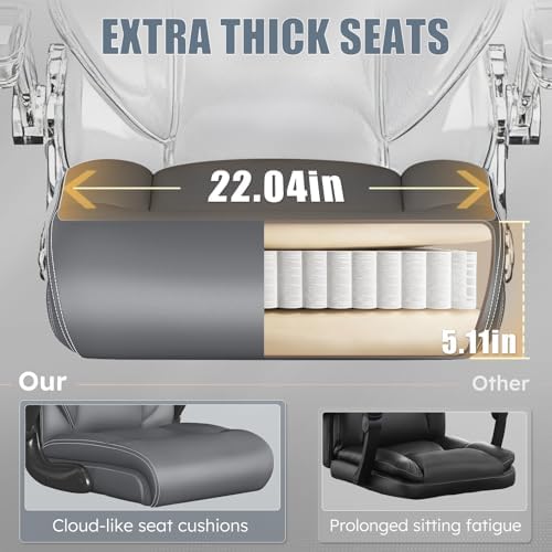Ergonomic Office Chair,Inflatable Lumbar Support High Back Chair,Gray