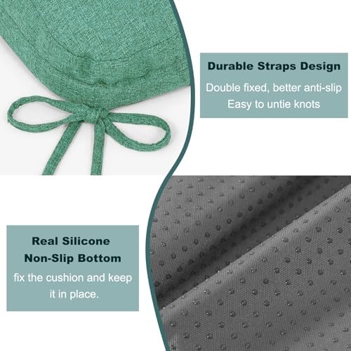 baibu Dining Chair Cushions, 4 Pack, 16.5 x 16.5 x 3.5 in, Turquoise Green