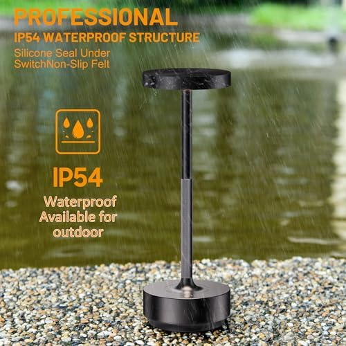 LED Cordless Table Lamp Rechargeable,Battery Powered Outdoor Table Light