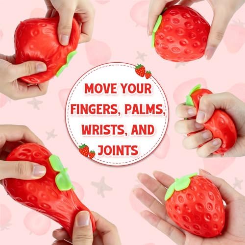 Lifelike Strawberry Squishies Squeezy Toys, 3.15 Inch Big Strawberry