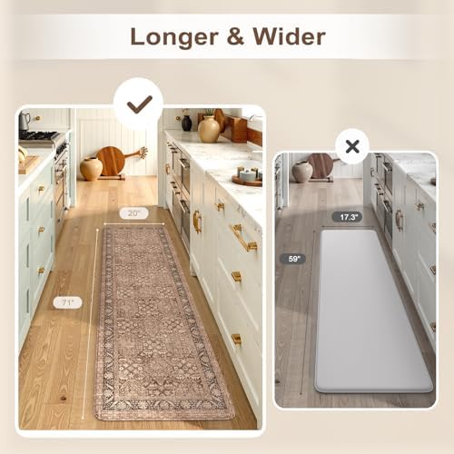 KIMODE Anti Fatigue Mats for Kitchen Floor, Boho Vintage Kitchen Runner Rug