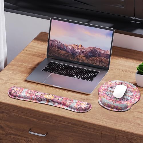 iLeadon Ergonomic Mouse Pad Set with Wrist Rest Non-Slip Desk Mat Set