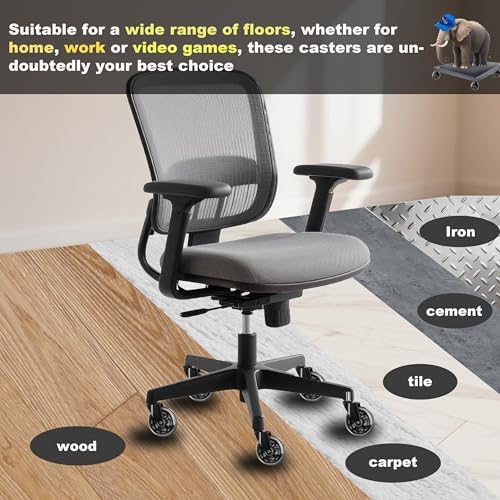 Office Chair Wheels Replacement Rubber Chair Casters Heavy Duty