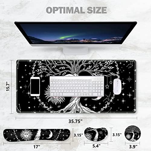 ToLuLu Extended Gaming Mouse Pad, Memory Foam Keyboard Mouse Wrist Rest