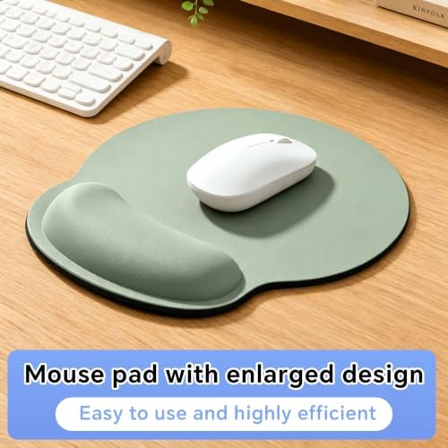 Ergonomic Mouse Pad with Wrist Rest, Lycra Surface, Green