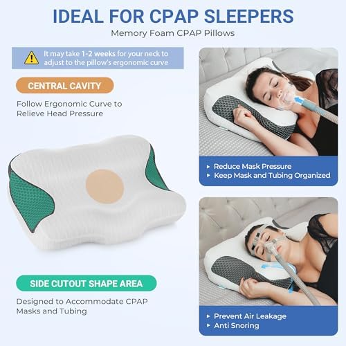 Elviros CPAP Pillow HSA/FSA for Side Back and Stomach Sleepers