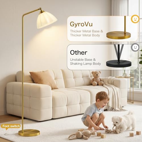 GyroVu Floor Lamps for Living Room, 63" Modern Tall Standing Lamp, 3CCT