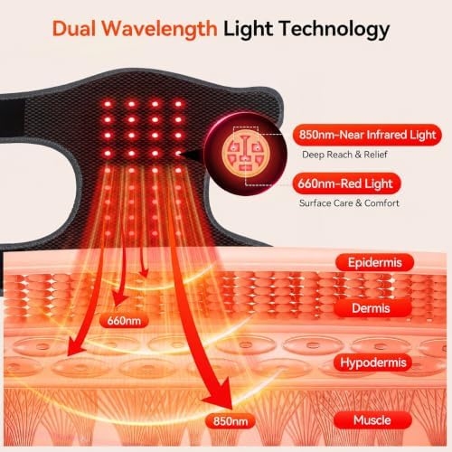 Red Light Therapy Knee Massager 660nm & 850nm, Heated Vibration Knee Brace Cordless Rechargeable 5000mAh, Timer & Pulse Modes for Knee Elbow Shoulder Joint Comfort Support Device