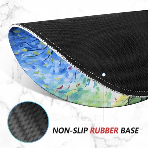 ITNRSIIET Mouse Pad Non-Slip Rubber Base Smooth Surface Stitched Edges Waterproof Durable Compatible with All Mice for Office & Gaming, Desk Accessory, Diameter 8.7 inch, SeasonTree