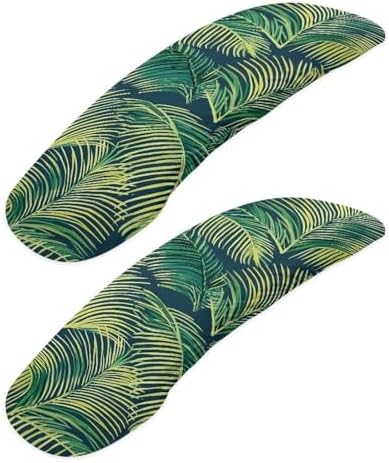Tropical Leaf Print Arm Rest Covers for Office Chair Skin Friendly Breathable Gaming Chair Arm Covers Protectors Washable & Removable, 2Pcs