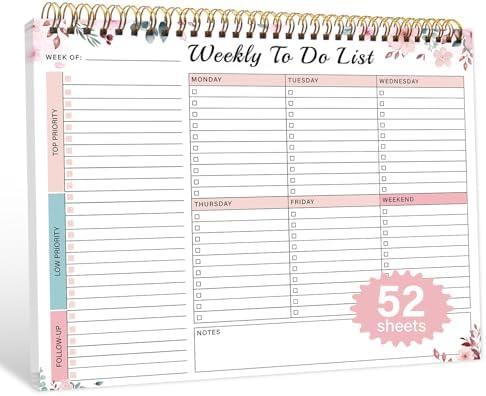 TREES Weekly To-Do List Notepad, 52-Week Desk Planner Organizer, 8.5" x 11"