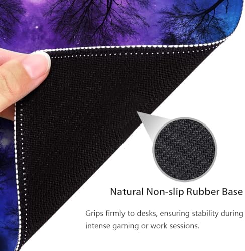 Magical Starlit Grove Night Sky Mouse Pad, Branches Winter Forest Desk Mat