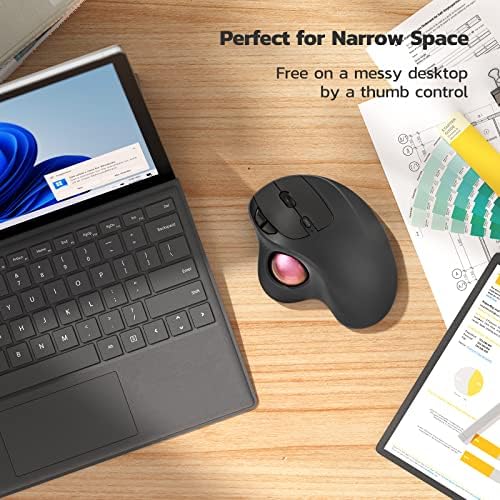 Nulea M501 Wireless Trackball Mouse Ergonomic Thumb Control, 4 DPI Levels