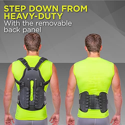 BraceAbility TLSO Full-Body Back Brace Support - Hard Clamshell Jacket for Thoracic Kyphosis, Parkinson's Disease, Fractured Spine, Scoliosis, Postural Correction, Post-Surgery Recovery (Medium)