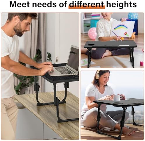 Lap Desk for Bed Adjustable Height with USB Port 23.6" x15.7" Desktop