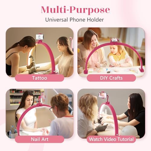 Yokilly Half Moon Light for Nail Desk: 29" Foldable Nail Light for Desk